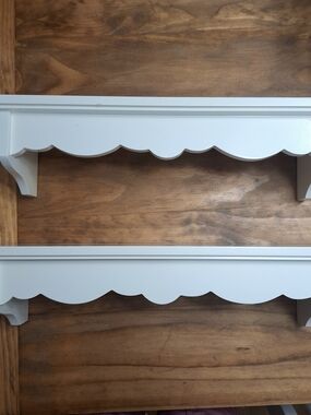 White Scalloped Wall Shelf Pair - Home Wall Decor